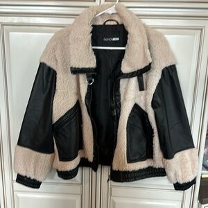 Fashion Nova Faux Leather/Sherpa Jacket